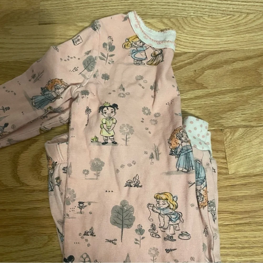 Disney Princess Pajama Set Bundle Sz 5 Tiana Merida Cinderella Animator Baby